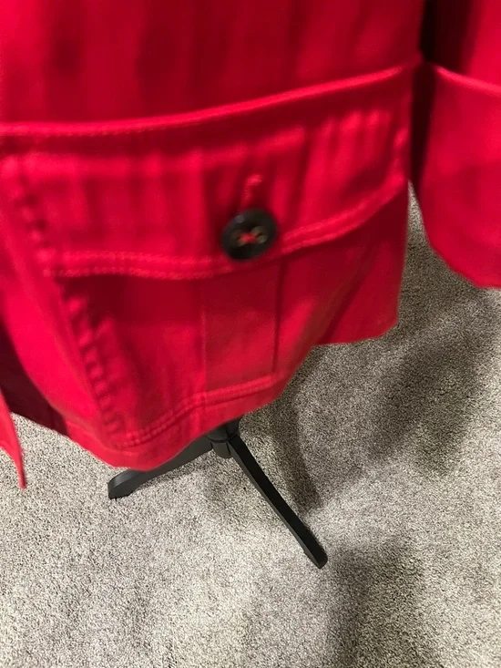 Ruby Rd. Vibrant Red Button-Front Utility Jacket - Picture 2 of 10